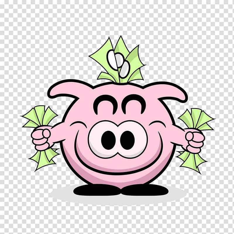 Domestic pig Piggy bank Money Saving, Cartoon pig piggy bank material transparent background PNG clipart