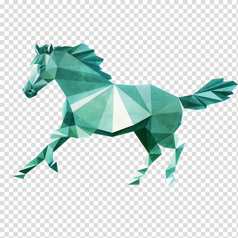 Low poly Mustang Pony Horses 3D Mane, mustang transparent background PNG clipart