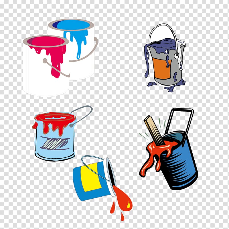 Paint Barrel , Creative color bucket transparent background PNG clipart