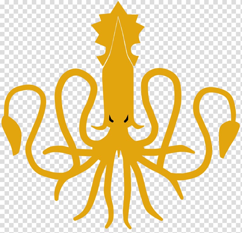 yellow octopus illustration, Theon Greyjoy House Greyjoy Logo A Game of Thrones, fine transparent background PNG clipart