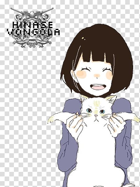 Anime Catgirl Manga, girl holding transparent background PNG clipart