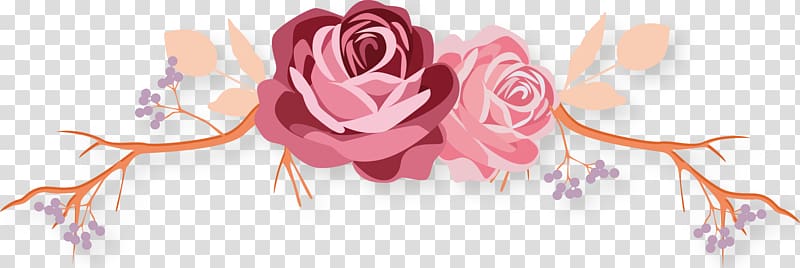 Flower Rose Logo Crown, Valentines Day flower decoration transparent background PNG clipart