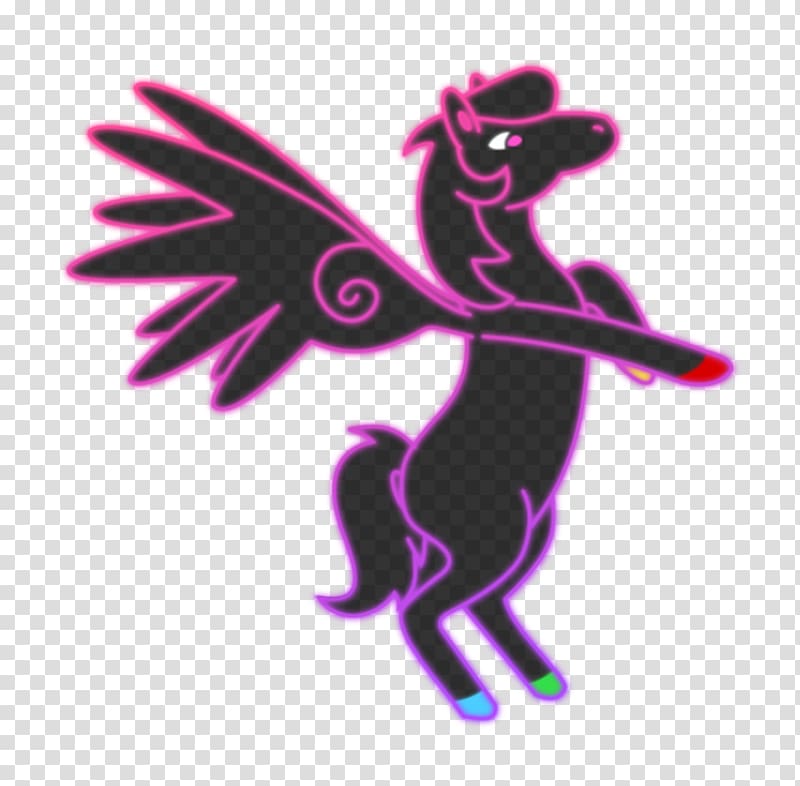 Neon Pegasus Caballo alado Unicorn, pegasus transparent background PNG clipart