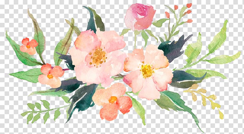 watercolor pink flower elegant style transparent background PNG clipart