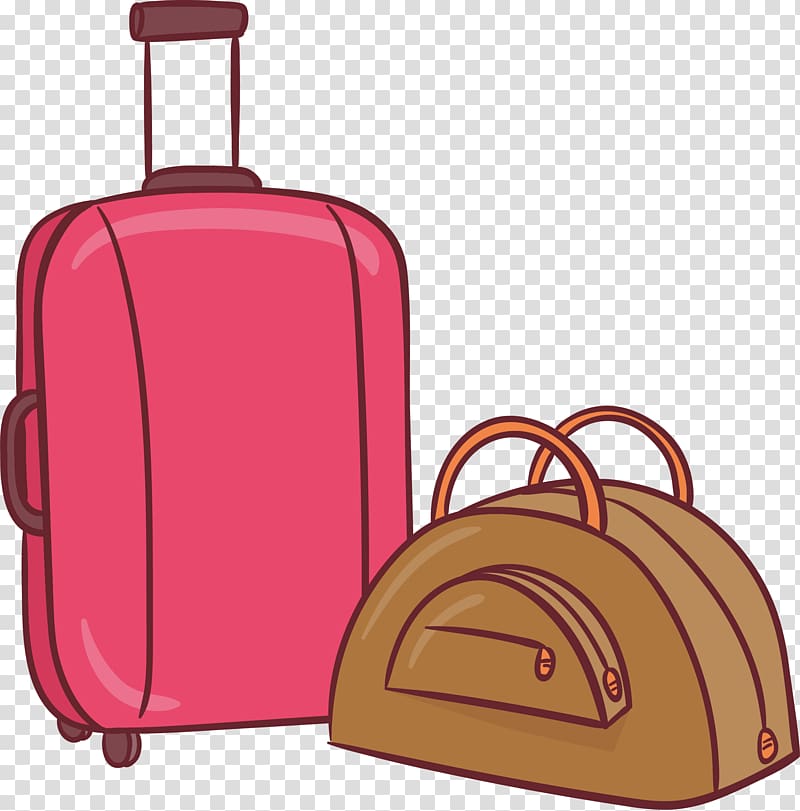 Suitcase Tourism Computer file, Hand-painted travel suitcase transparent background PNG clipart