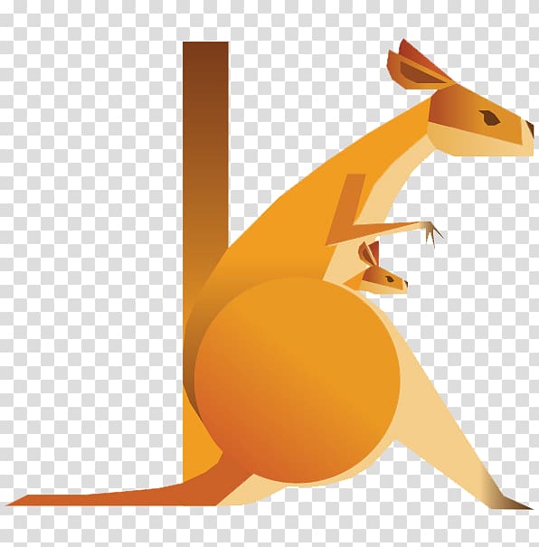 Alphabet Typography Letter Animal Illustration, Creative Design Kangaroo Flat transparent background PNG clipart