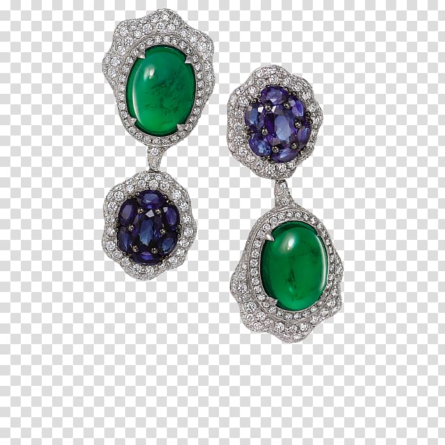 Earring Jewellery Gemstone Emerald Carat, cobochon jewelry transparent background PNG clipart