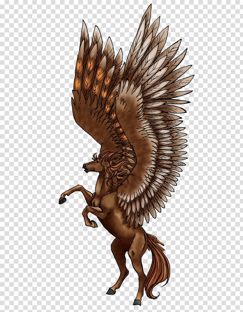 Bird of prey Eagle Figurine, pegasus transparent background PNG clipart