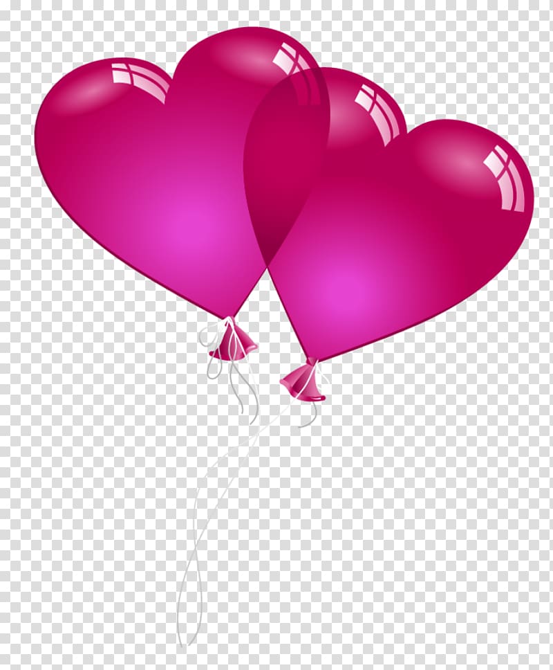 two red heart balloons illustration, Valentine\'s Day Heart , Valentine Heart Baloons transparent background PNG clipart