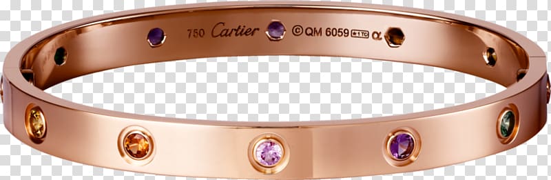 Love bracelet Cartier Jewellery Bangle, K gold color diamond ring transparent background PNG clipart