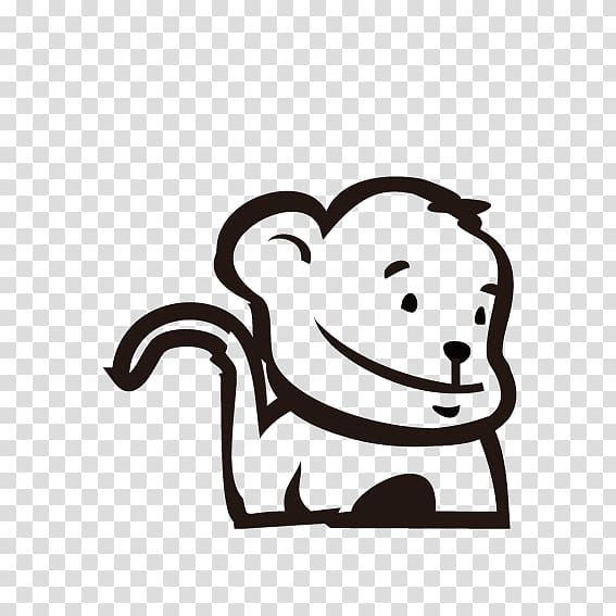 Logo Monkey, Black and White Monkey transparent background PNG clipart