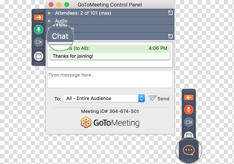 GoToMeeting GoToTraining Web conferencing Desktop sharing, Control panel transparent background PNG clipart