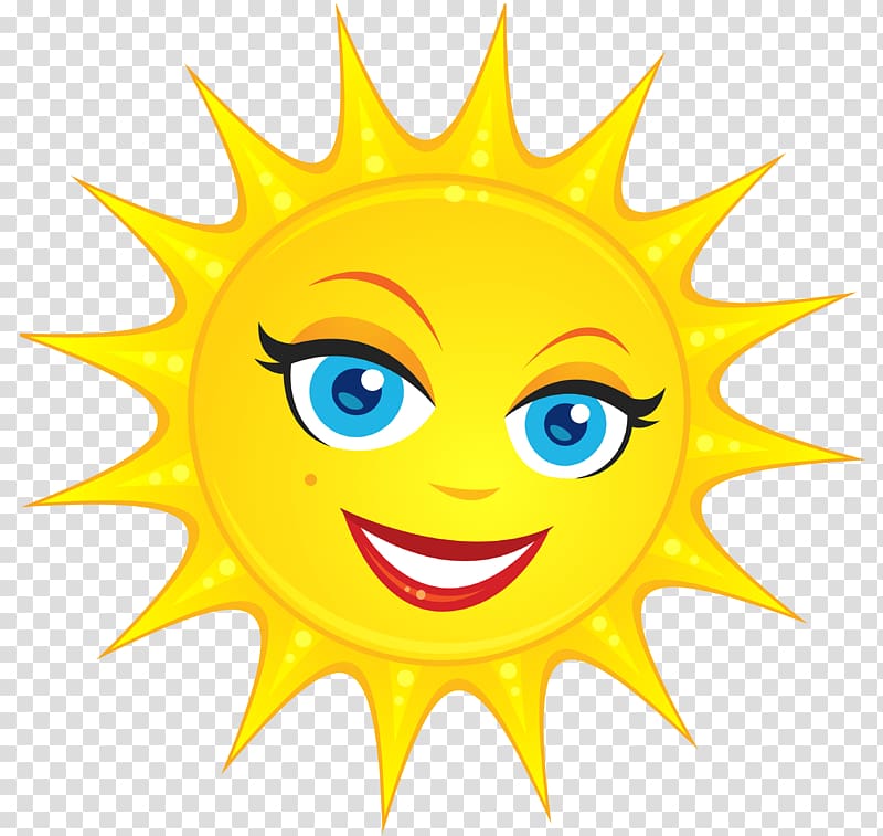 yellow sun illustration, Smiley , Cute Sun transparent background PNG clipart