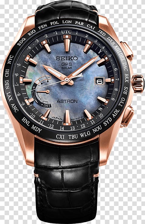 Astron Seiko Solar-powered watch Chronograph, Limited time transparent background PNG clipart