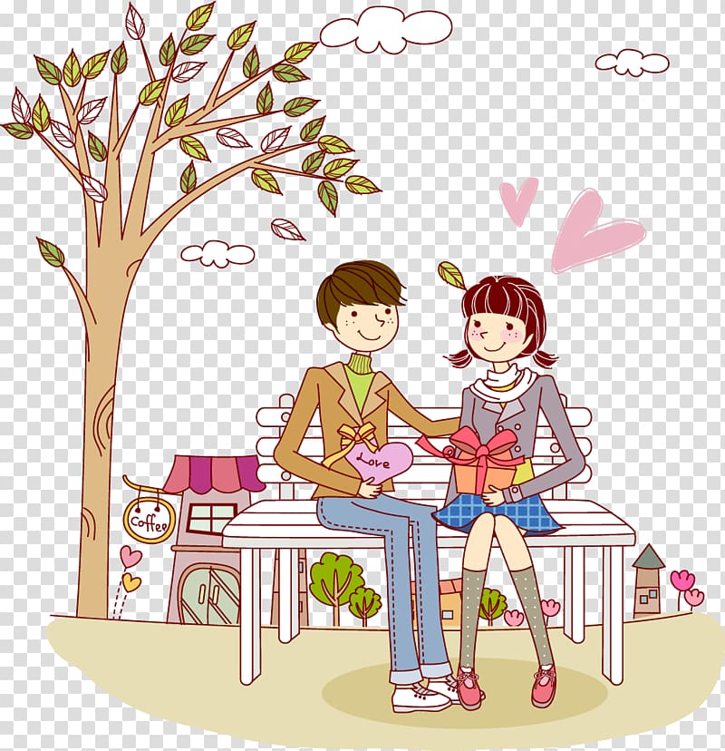 Euclidean couple, Lovely couple material transparent background PNG clipart