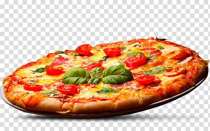 tomato and basil pizza, Pizza Hut Street food Take-out Fast food, delivery pizza transparent background PNG clipart