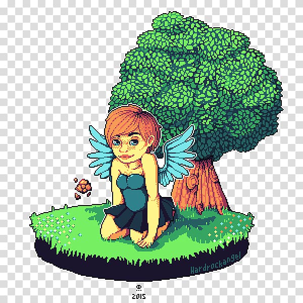 Leaf Green Legendary creature Animated cartoon, fairy scene transparent background PNG clipart