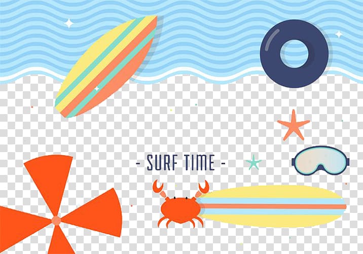 Surfing Surfboard Wind wave Illustration, Surf beach crab biological transparent background PNG clipart