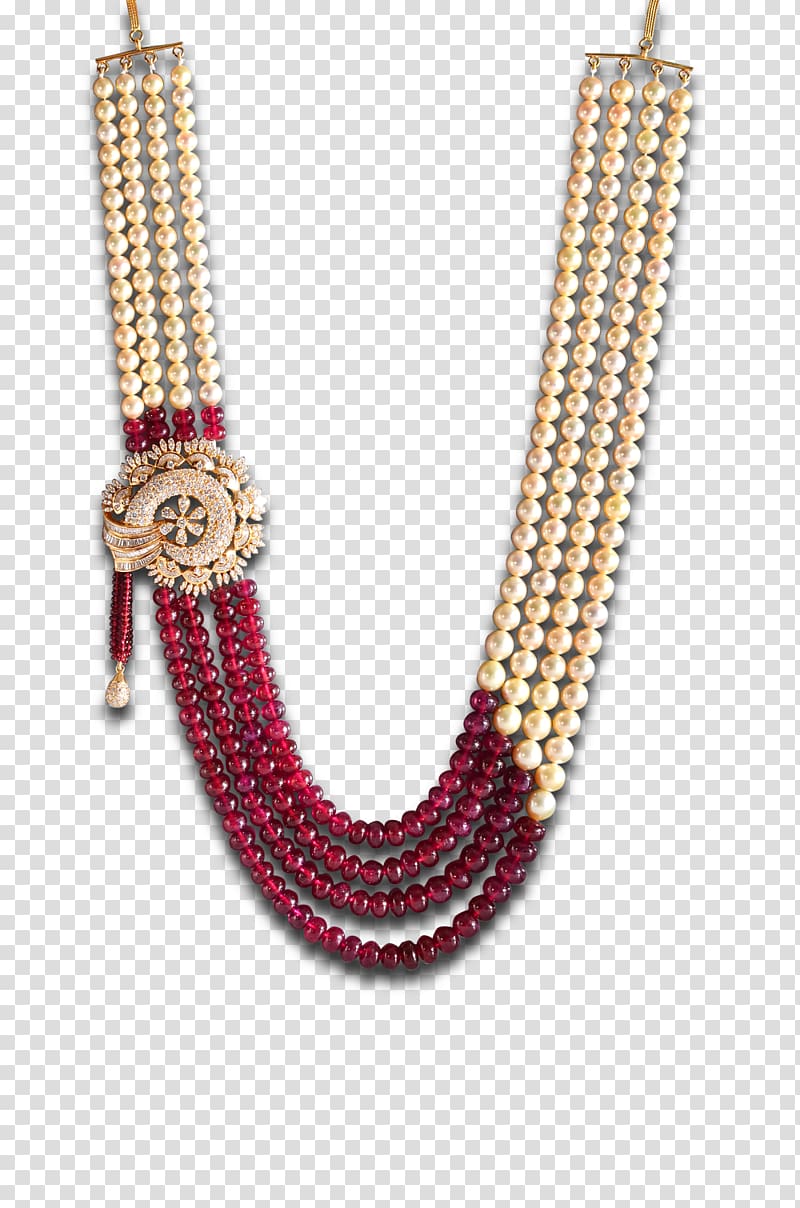 Bead Necklaces Jewellery Ruby, Bead Necklace transparent background PNG clipart