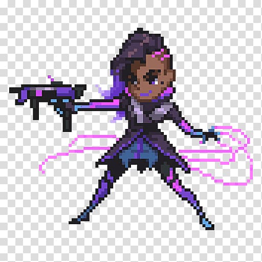 Overwatch Sombra PlayStation 4 Pixel art, 8 BIT transparent background PNG clipart