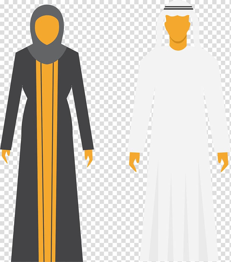 black hijab headdress illustration, Saudi Arabia Arabs, Arabia of men and women transparent background PNG clipart