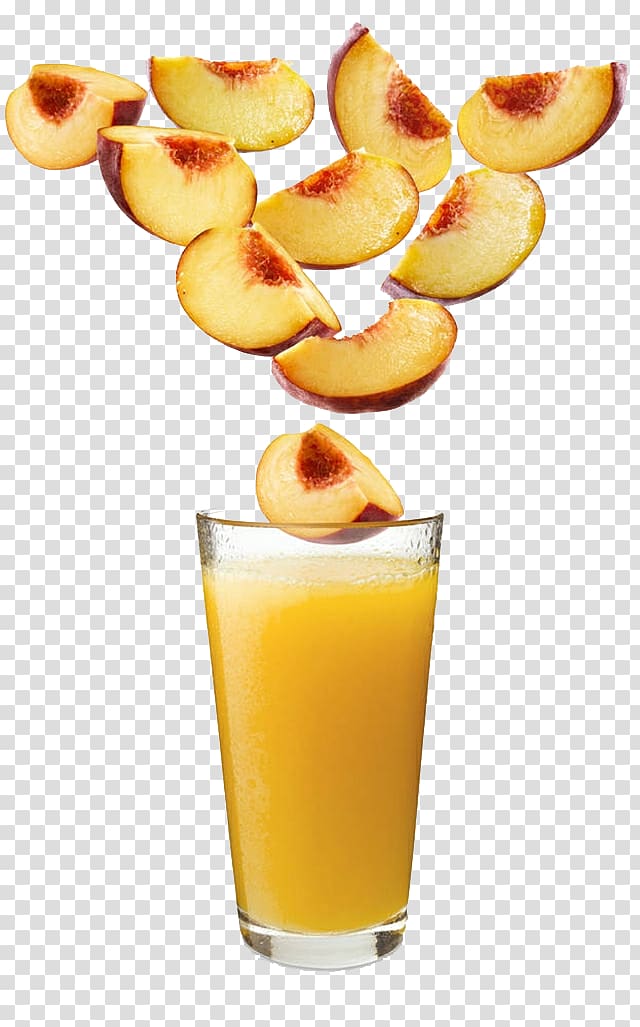 Orange juice Cocktail Orange drink Peach, Juicy peach juice transparent background PNG clipart