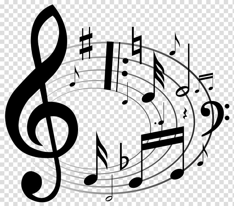 music note background black and white