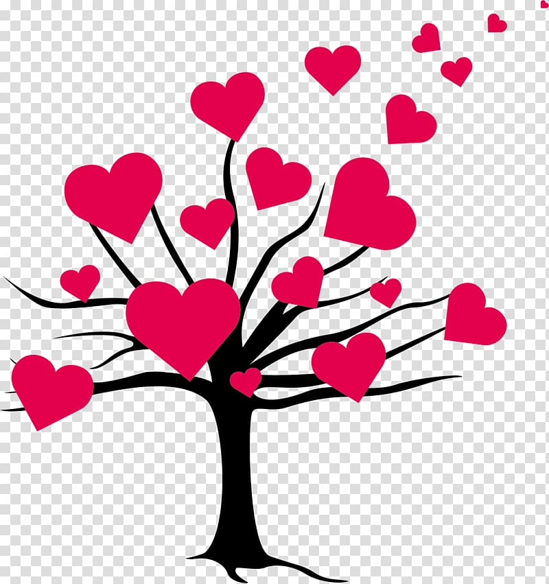 Heart Tree Wall decal Shower, Heart-shaped tree transparent background PNG clipart