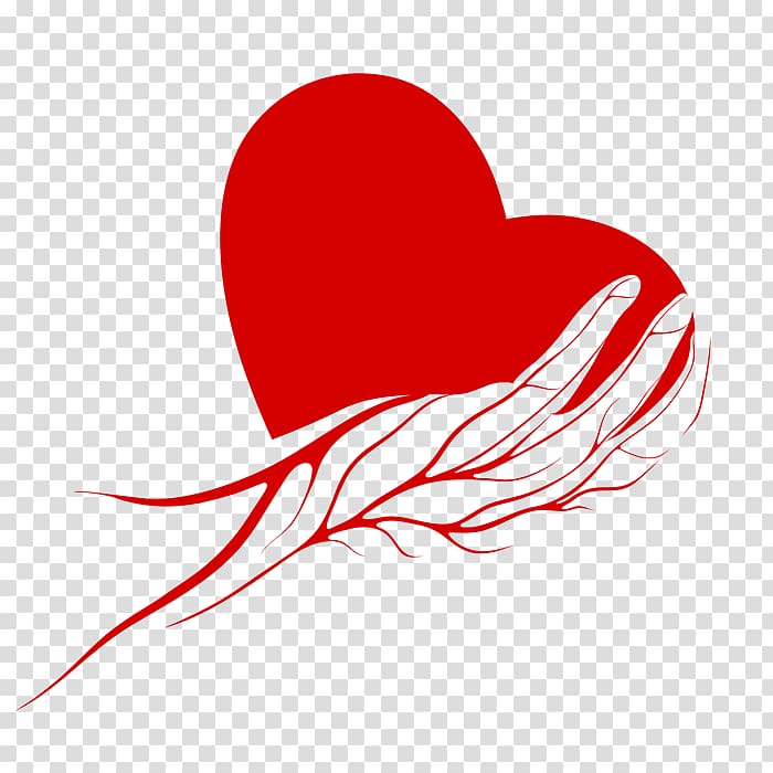 Heart Logo, heart in hands transparent background PNG clipart