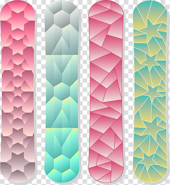 Snowboarding Ski Euclidean , Gradient colored geometric snowboard transparent background PNG clipart