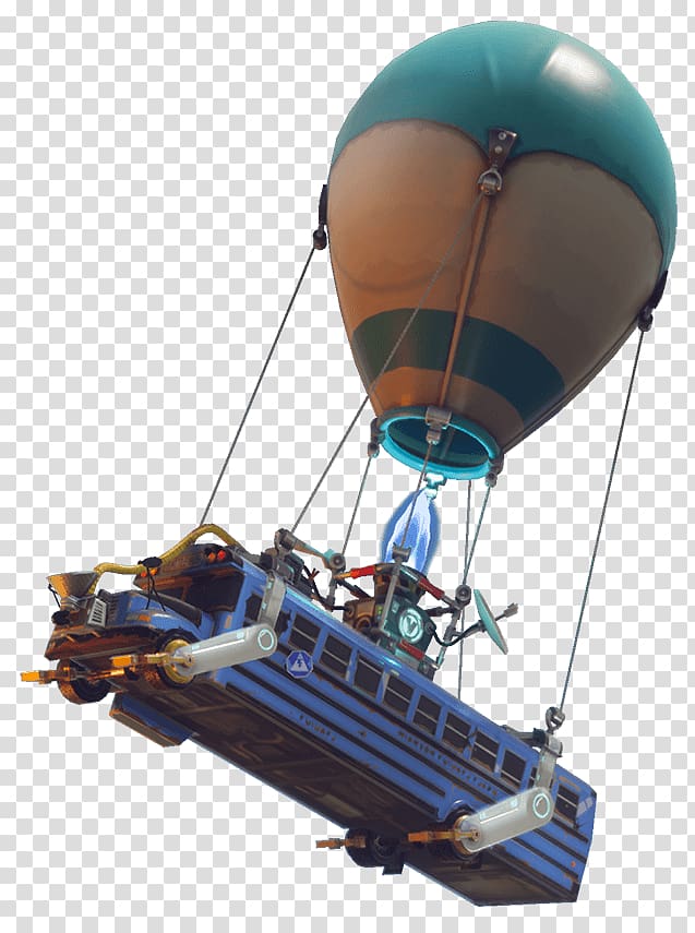 Fortnite Battle Royale Bus PlayerUnknown\'s Battlegrounds Battle royale game, looting, air balloon carrying bus on air transparent background PNG clipart