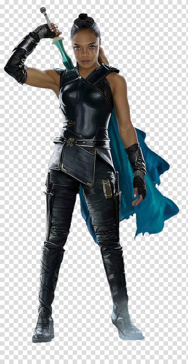 Thor Ragnarok female character wearing cape and sword, Valkyrie Thor Hulk Hela Loki, Thor transparent background PNG clipart