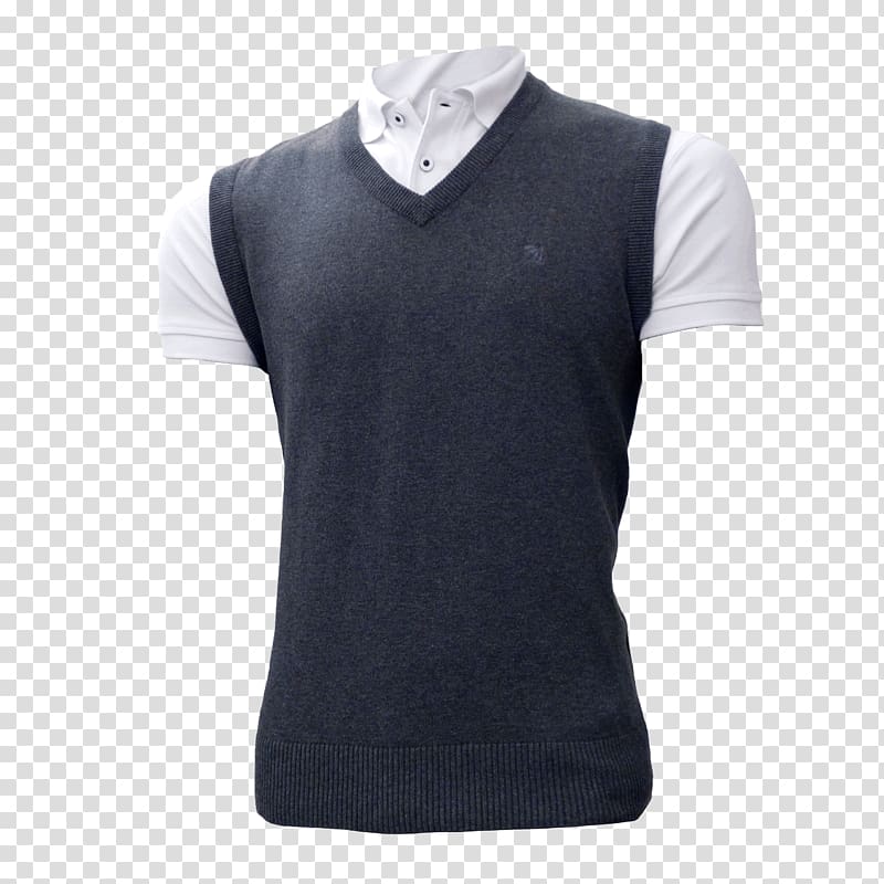 Sleeve Sweater vest T-shirt Golf Collar, T-shirt transparent background PNG clipart