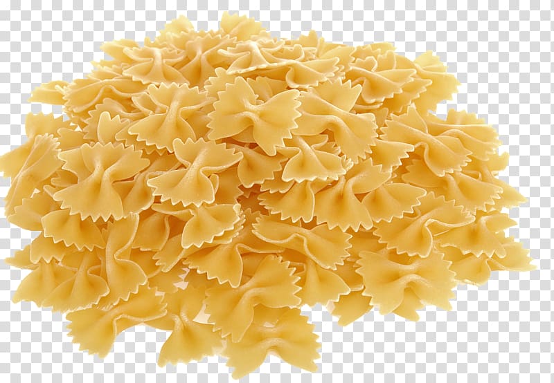 pile of pasta art, Taglierini Pasta Al dente Italian cuisine Farfalle, Butterfly face transparent background PNG clipart