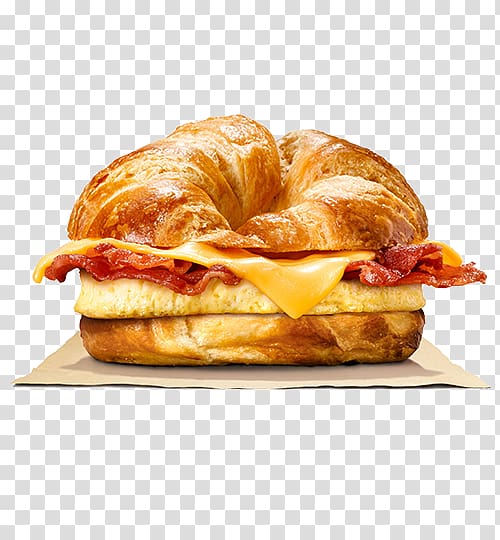 Bacon, egg and cheese sandwich Hamburger Croissant Breakfast sandwich, croissant transparent background PNG clipart