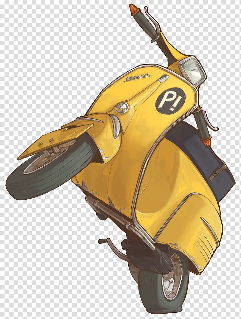 yellow motor scooter , Motorcycle Car Vespa Illustration, motorcycle transparent background PNG clipart
