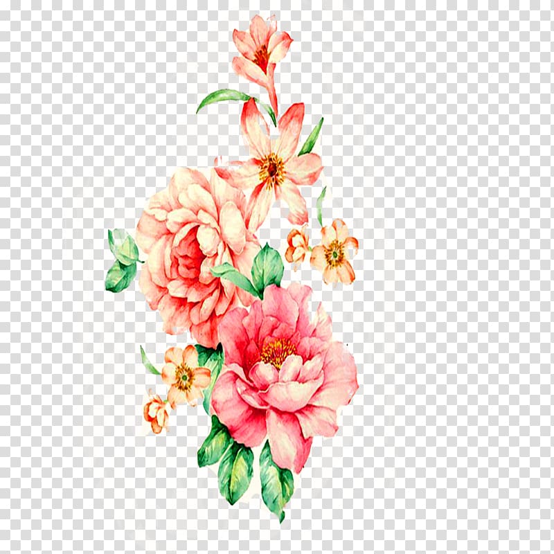 Floral design Watercolor painting Flower, Peony painting transparent background PNG clipart