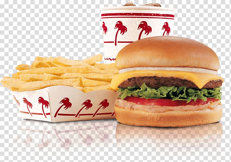 Hamburger French fries Cheeseburger In-N-Out Burger products, Beefburger transparent background PNG clipart