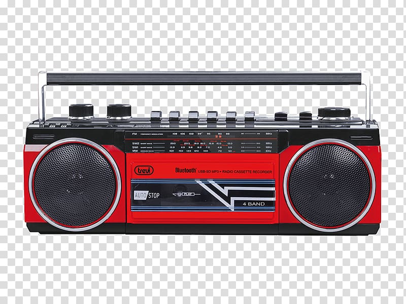 Trevi RR 501 BK Radio Recorder Boombox FM broadcasting Compact Cassette, radio transparent background PNG clipart