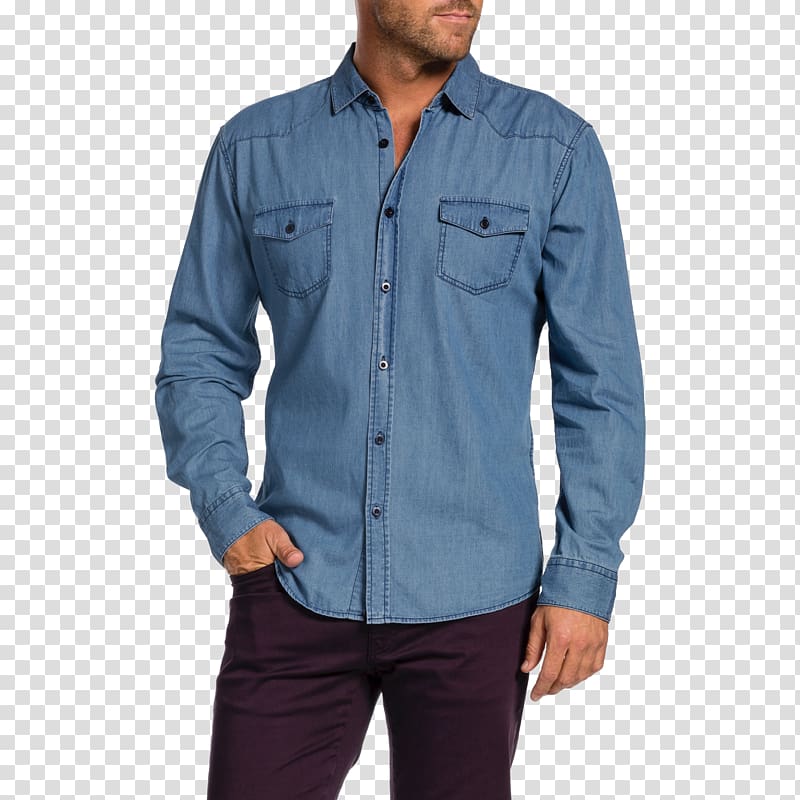 Denim Textile Sleeve, Denim Shirt transparent background PNG clipart