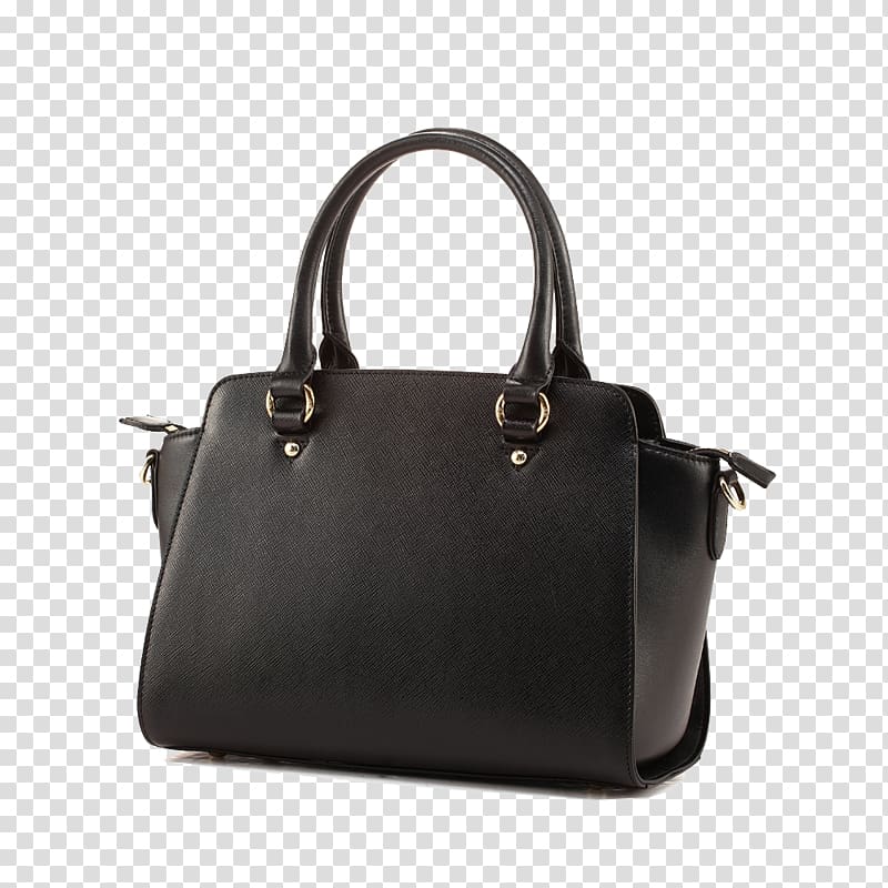 Tote bag Handbag Leather Woman Strap, Black women\'s handbag transparent background PNG clipart