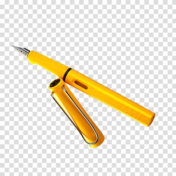 Fountain pen Yellow, pen transparent background PNG clipart