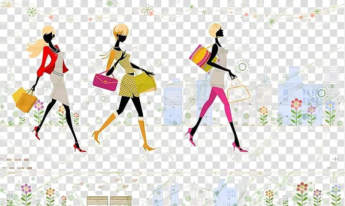 Fashion Bag Shopping, Return women shopping transparent background PNG clipart