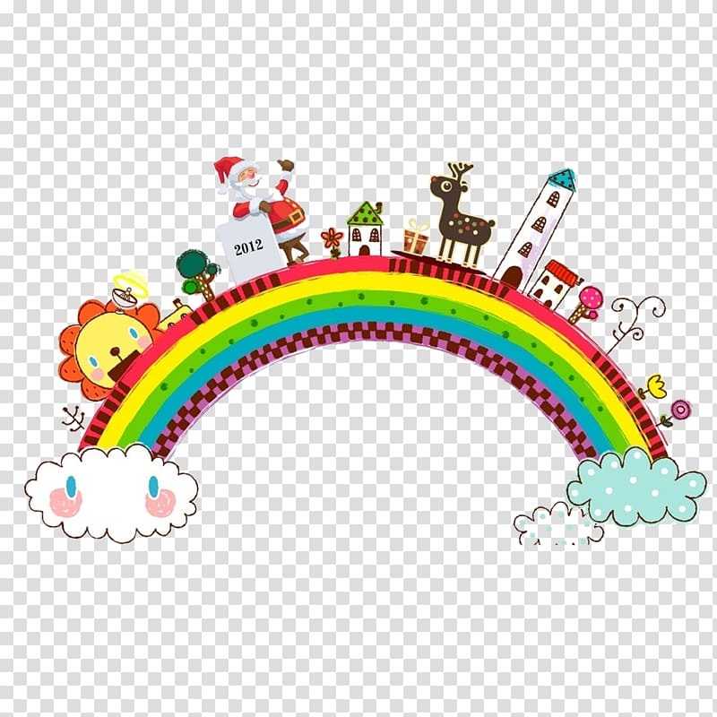 Child frame Cartoon, rainbow transparent background PNG clipart