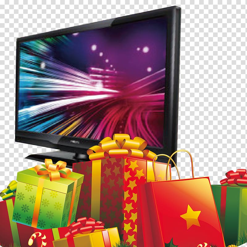 Liquid-crystal display Television Display device, Household TV gift box transparent background PNG clipart