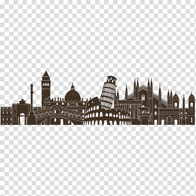 Italy graphics Skyline Silhouette, italy transparent background PNG clipart