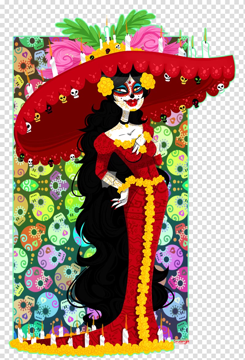 La Calavera Catrina Santa Muerte Character Drawing Art, others transparent background PNG clipart
