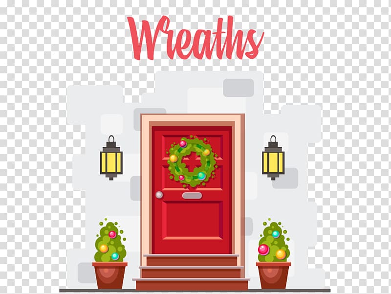 Christmas lights Holiday Door Cartoon, christmas transparent background PNG clipart