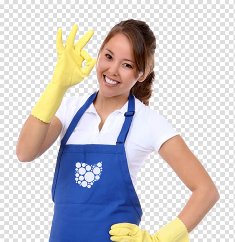 woman wearing white top and pair of yellow gloves, Cleaner Maid service Domestic worker Cleaning Housekeeping, cleaning transparent background PNG clipart