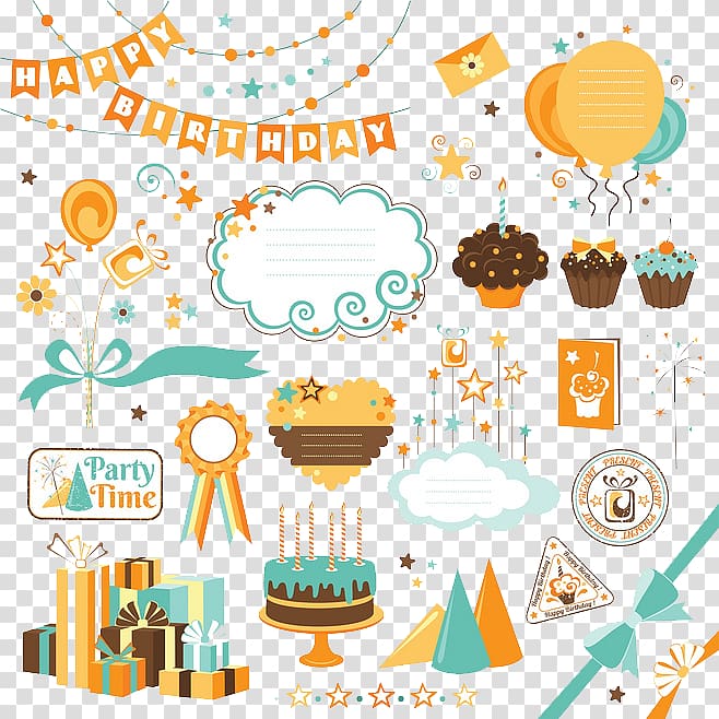 birthday elements transparent background PNG clipart